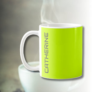 Lime Zest Solid Colour Personalised Coffee Mug
