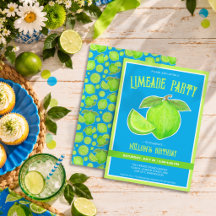 Limeade Party Bright Green Lime Citrus Birthday