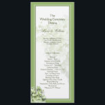 Limelight Tall Hydrangea Wedding Program Template<br><div class="desc">Green and white, tall wedding program template is easy to customise on both sides. Template text for names, place (and time, etc.) of wedding and order of ceremony are on the front, with two more template areas on the back and a place to add a thank you note. Both sides...</div>