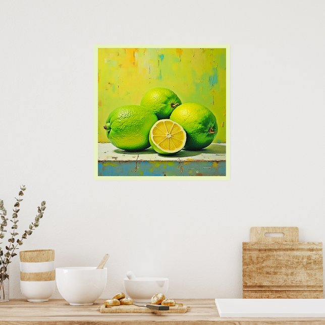 Limes' Bright Summer Pop Design Poster (Kitchen)