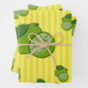 Limes Illustration Wrapping Paper Sheet