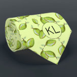 Limes Novelty Hand Painted Retro Pattern Initials Tie<br><div class="desc">This cute fruit pattern was created using my hand painted mixed media lime illustration and makes a quirky novelty design for those that don't take life, or their socks too seriously! The muted tone on tone green design gives it a slightly retro feel. Customise with your initials. Original art by...</div>
