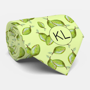 Limes Novelty Hand Painted Retro Pattern Initials Tie