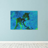 Limestone Abstract in Greens and Aqua Blues