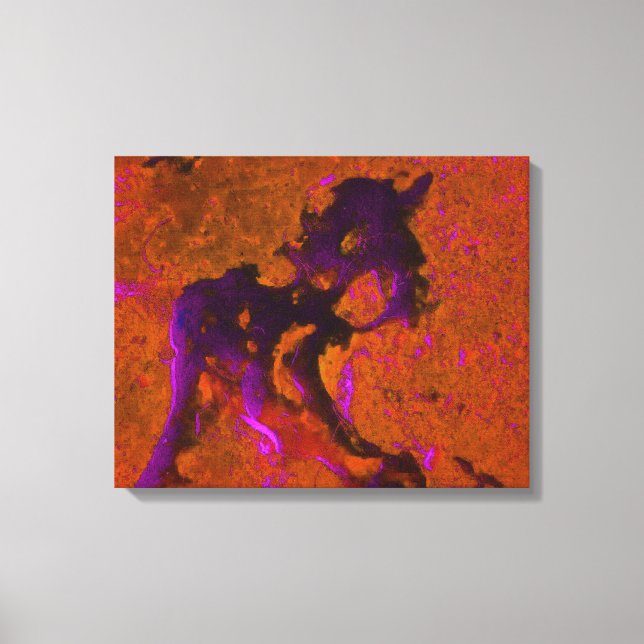 Limestone Abstract in Purples and Burnt Orange Canvas Print (Front)