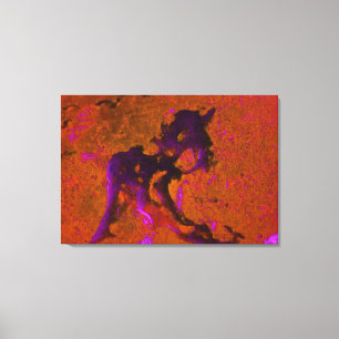 Limestone Abstract in Purples and Burnt Orange Canvas Print