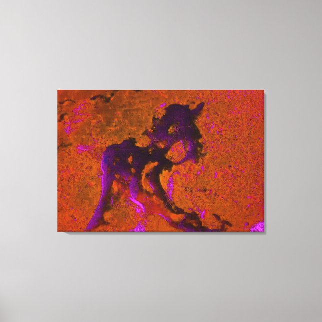 Limestone Abstract in Purples and Burnt Orange Canvas Print (Front)