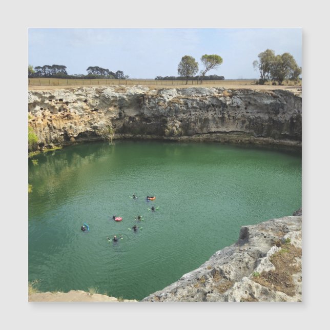 Limestone Cliffs and Emerald Waters Magnetic Card (Front)