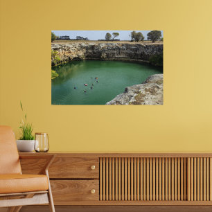 Limestone Cliffs and Emerald Waters Poster