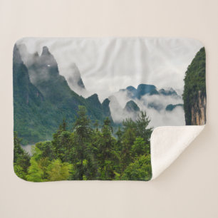 Limestone Hills   Yangshuo, Guangxi, China Sherpa Blanket