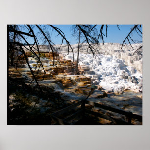 Limestone terrace Mammoth Hot Spring Yellowstone Poster