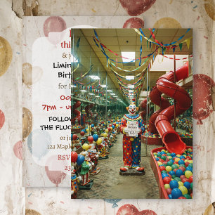 Liminal Backroom Vintage Clown Birthday Party Invitation