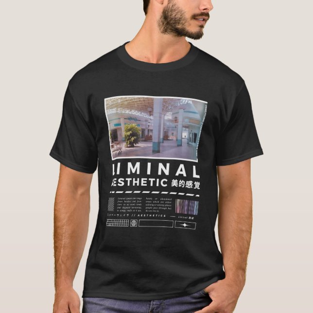 Liminal Spaces Vaporwave Retro Streetwear T-Shirt (Front)