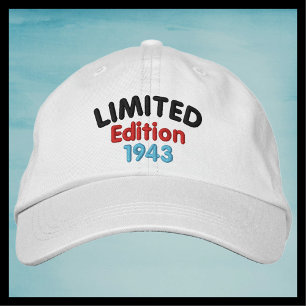 Limited Edition 1943 or Birth Year, Funny Retro Embroidered Hat
