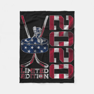 Limited Edition 2025 Ice Hockey 6th Birthday Fleece Blanket