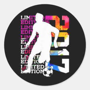 Limited Edition 9 Years Soccer 9th Birthday Classic Round Sticker