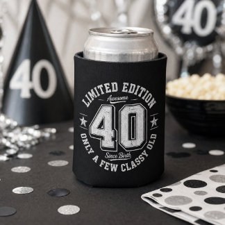 Limited Edition Awesome 40th Birthday Black Can Cooler