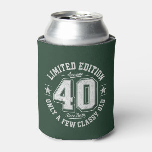 Limited Edition Awesome 40th Birthday Forest Green Can Cooler