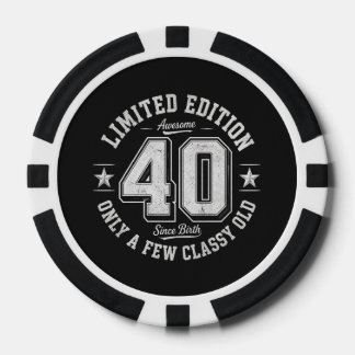 Limited Edition Awesome 40th Birthday Poker Chips