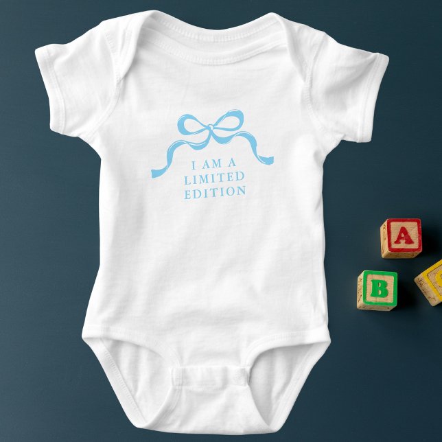 Limited Edition Blue Retro Modern Boy Bows  Baby Bodysuit (Creator Uploaded)