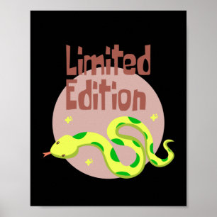 Limited edition Kawaii snake yellow and green Poster