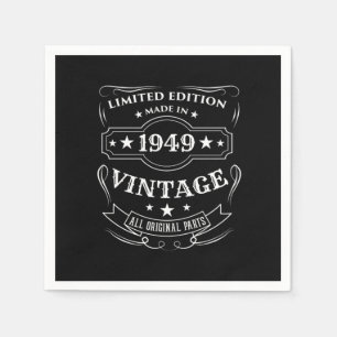 Limited Edition Made In 1949 Vintage Birthday Gift Napkin