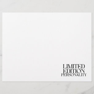 Limited Edition Personality Sarcastic Typography Custom Letterhead