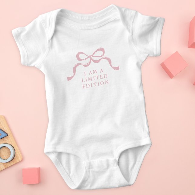 Limited Edition Pink Retro Modern Girl Bows  Baby Bodysuit (Creator Uploaded)