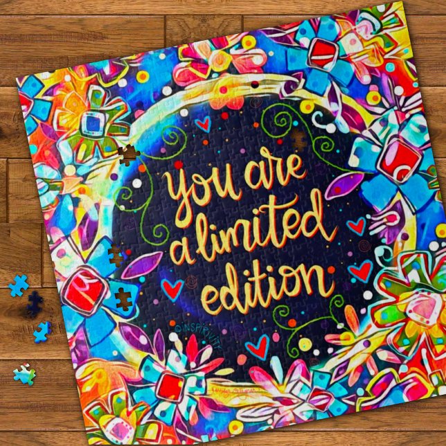 Limited Edition Quote Modern Fun Floral Inspiring Jigsaw Puzzle (Creator Uploaded)