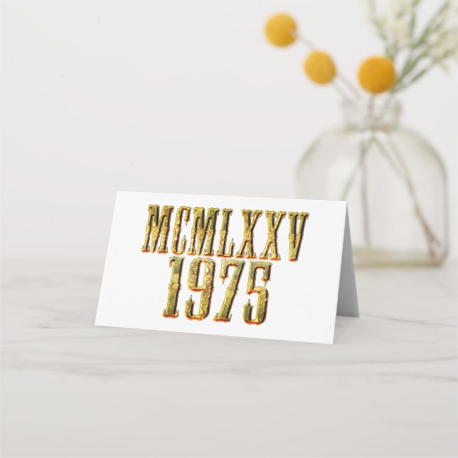 Limited Edition Retro Birthday 50 year Place Card (Front)