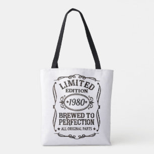 Limited Edition Vintage Custom Birth Year Number Tote Bag