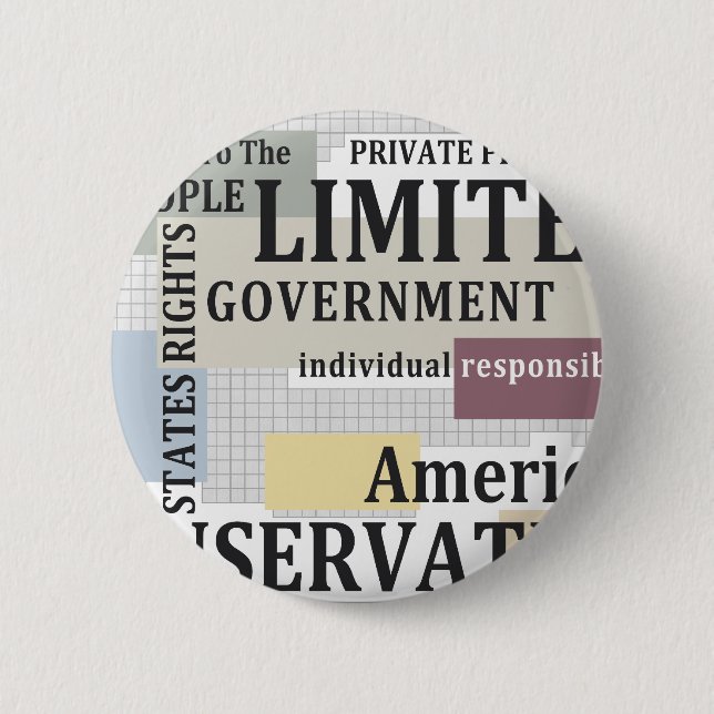 Limited Government 6 Cm Round Badge (Front)
