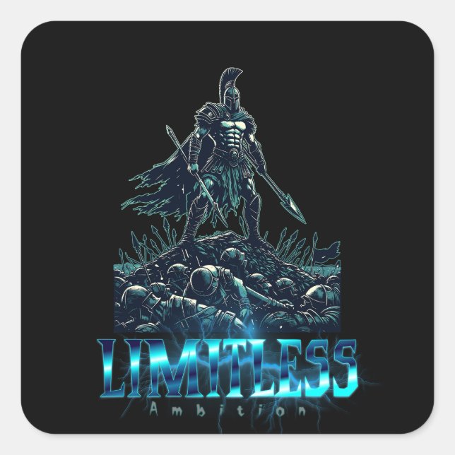 Limitless Ambition Spartan Gladiator Warrior Square Sticker (Front)