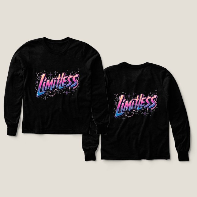 Limitless T-Shirt – Bold Inspirational Word Tee  (Design Front & Back)