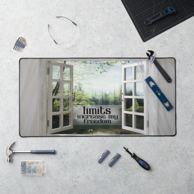 Limits increase my freedom -Motivation Affirmation Desk Mat (Workstation)