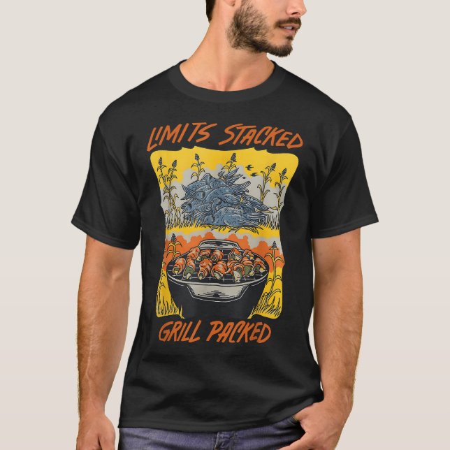  Limits Stacked Grill Packed Dove  T-Shirt (Front)