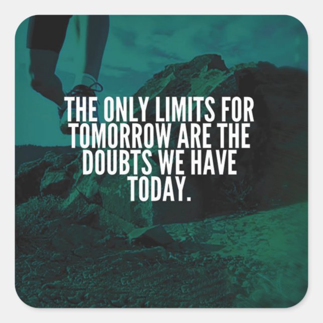 LIMITS - Workout Motivational Square Sticker (Front)