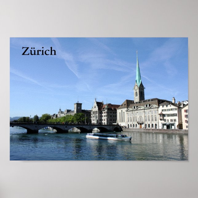 Limmat River in Zürich Poster (Front)
