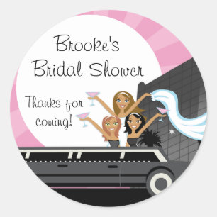 Limo Bridal Shower Sticker