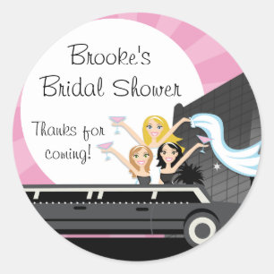 Limo Bridal Shower Sticker