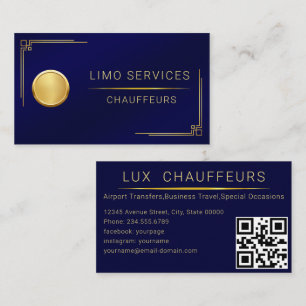 Limo Driver And Chauffeur Service QR Code Business Card