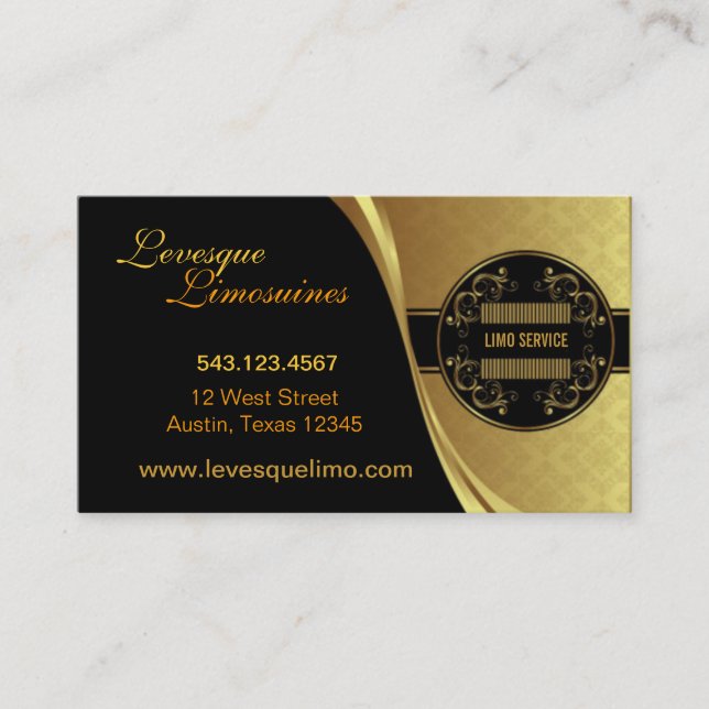 Limo - Gold & Black Business Card (Front)