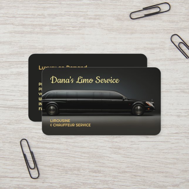 Limo Service Business Card (Front/Back In Situ)