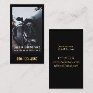 Limo Service limousine Minimal Black Elegant  Business Card