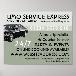 Limo Taxi Service Advertising Poster