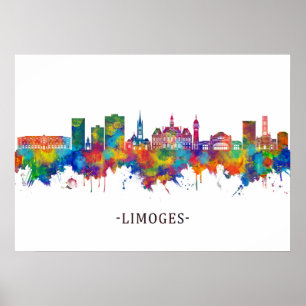 Limoges France Skyline Poster