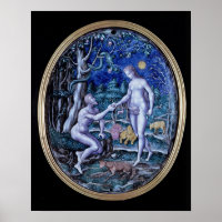 Limoges plaque depicting Adam and Eve, c.1570