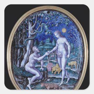 Limoges plaque depicting Adam and Eve, c.1570 Square Sticker