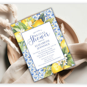 Limoncello Blue Italian Bridal Shower Invite