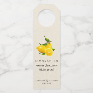 Limoncello Bottle Hang Tag Wedding Guest Favour